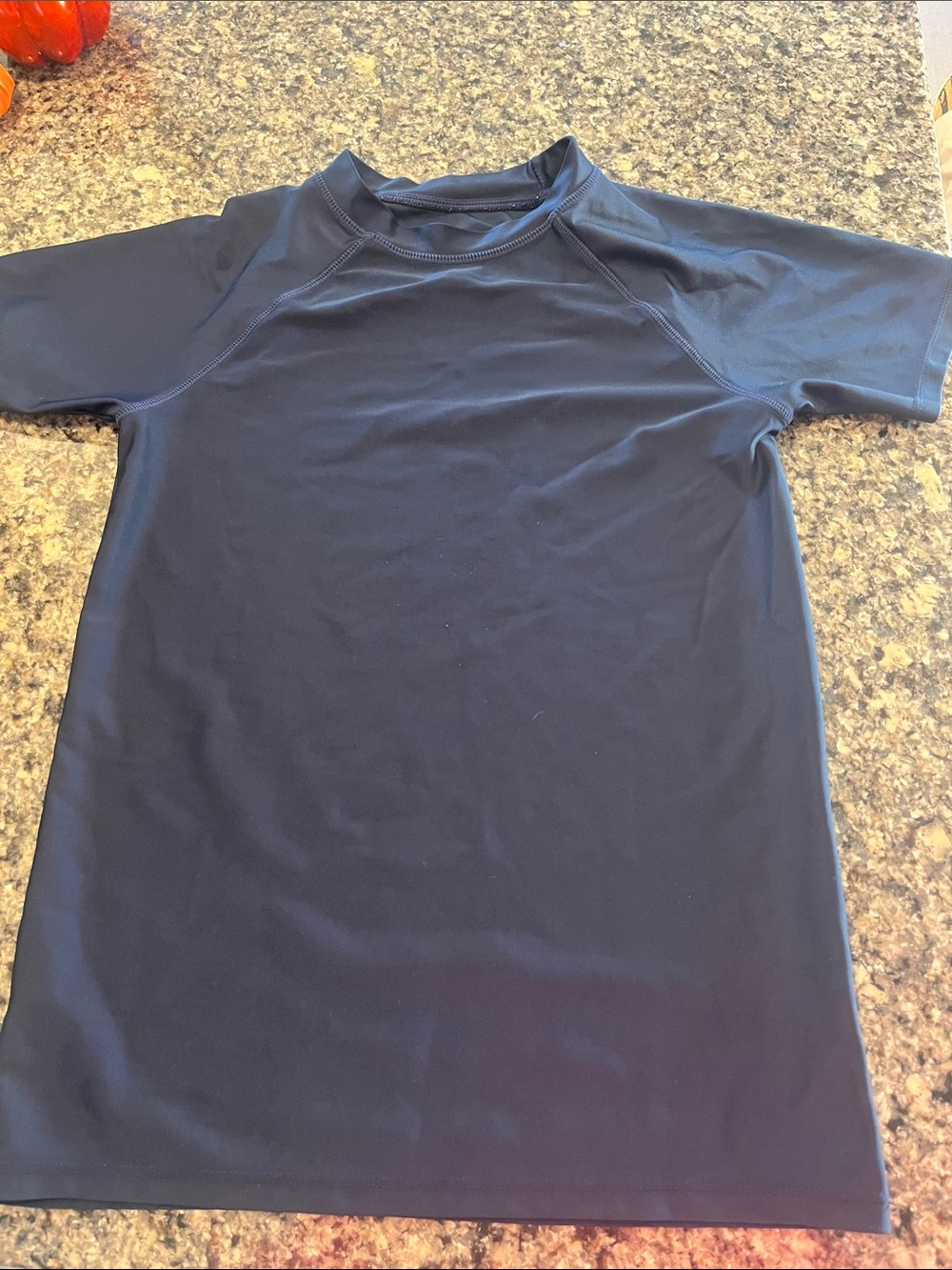 Kids Short-Sleeve Swim Rash Guard - Navy